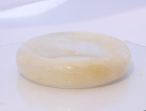 58.8 mm White Clear Quartz Peach Blush Bangle Natural Stone Bracelet 7.27 inch