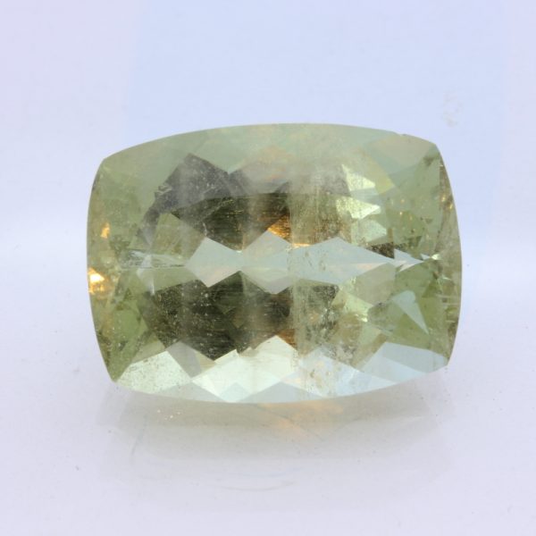 Light Yellow Green Beryl Aquamarine Faceted 20x15 Cushion Gemstone 19.80 carat