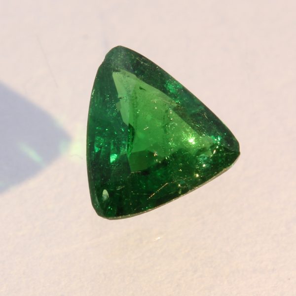 Chrome Green Tourmaline Faceted Trillion Burmese Natural Unheated Gem .73 carat