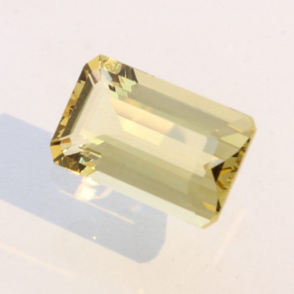 Heliodor Yellow Beryl Faceted Rectangular Octagon VVS Clean Gemstone 2.62 carat