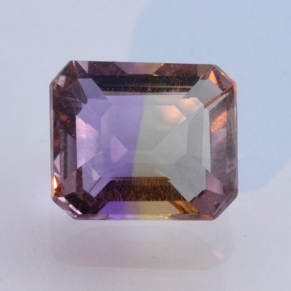 Bolivian Ametrine Yellow Purple Quartz Faceted Rectangular Octagon 5.66 carat