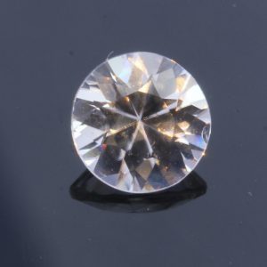 Natural Colorless White Zircon Faceted 6.4 mm Round Diamond Cut Gem 1.42 carat