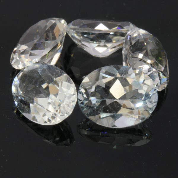 One White Topaz Faceted 9x7 mm Round Colorless Gemstone Averages 2.25 carat