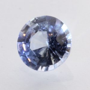 Ceylon Blue Gray Sapphire 6.4 mm Round Diamond Cut Heat Only Gemstone 1.55 carat