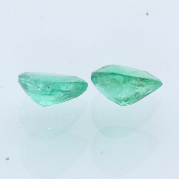 Matched Pair Natural Emerald Green Beryl Faceted Pear Rain Cut Gems 2.03 carat
