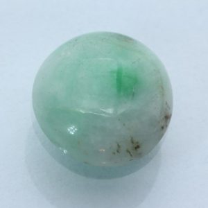Burmese White Green Jadeite Moss Snow Jade Untreated 11 mm Round Cab 3.89 carat
