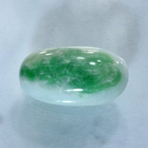 Burmese White Green Jadeite Moss Snow Jade Untreated A Grade 12x7 Cab 3.43 carat
