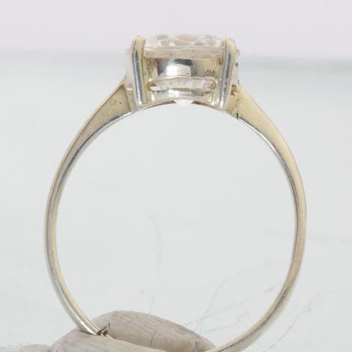 Cubic Zirconia Round Gemstone Ladies Handmade Sterling 925 Silver Ring size 7