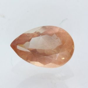 Sunstone Oregon Copper Shiller Orange Precision Faceted 12.5 mm Pear 3.15 carat