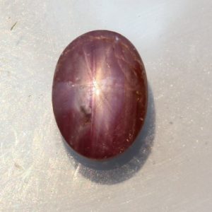 Star Ruby Unheated AIGS Report 9x6.5 mm Oval Cabochon Six Point Star 3.05 carat