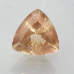Peach Yellow Orange Oregon Sunstone Trillion Copper Shiller Gemstone 4.46 carat