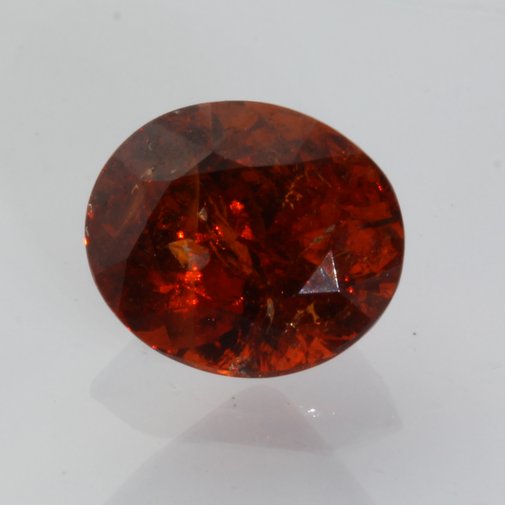 Red Orange Spessartite Garnet Precision Faceted Oval I1 Clarity Gem 4.73 carat