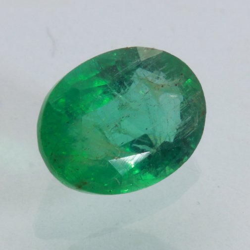 Emerald Zambia Green Beryl 8×6 mm I2 Clarity Oval Minor Oil Gemstone 1.22 carat