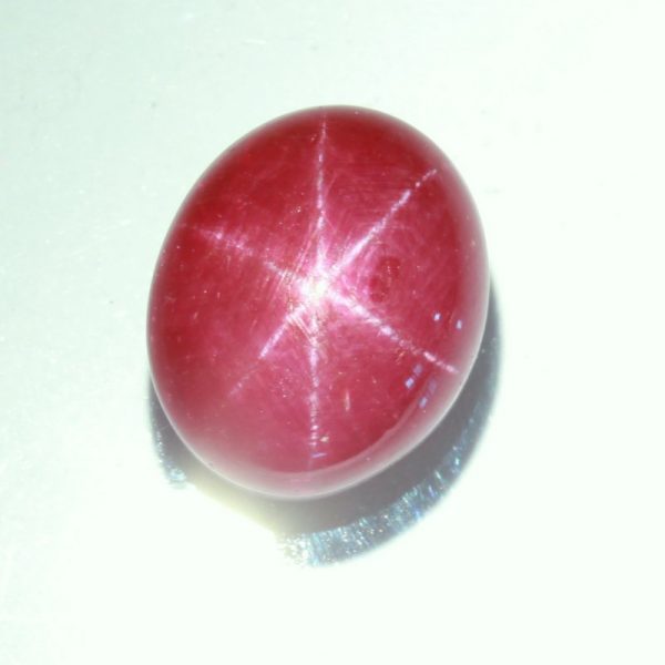Purple Red Star Ruby Floating Six Point 12x10 mm Oval India No Heat 10.50 carat