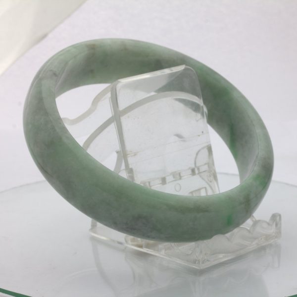 Jade Bangle Burmese Jadeite Comfort Cut Natural Stone Bracelet 9.3 inch 75.5 mm