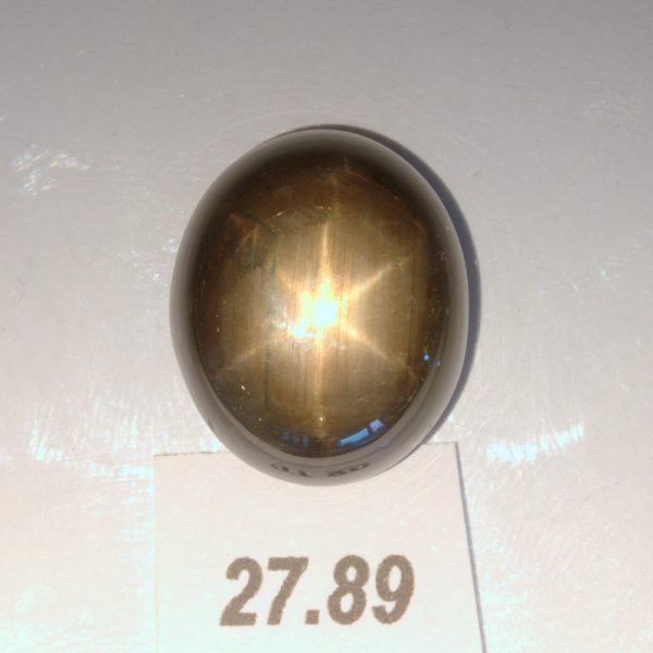Thai Star Sapphire 18x15 mm Oval Cab Untreated Six Points Natural 17.89 carat