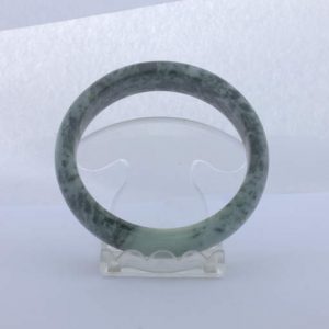 Jade Bangle Burmese Jadeite Comfort Cut Natural Stone Bracelet 7.6 inch 62 mm