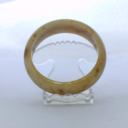 Bangle Burma Citrus Rust Color Chalcedony Quartz Stone Bracelet 7.5 inch 60.5 mm