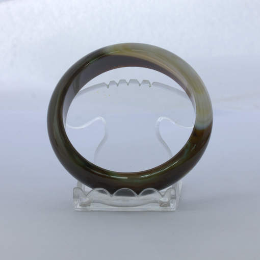 Bangle Quartz Banded Striped Agate Natural Stone Bracelet Comfort 7.2 inch 58 mm