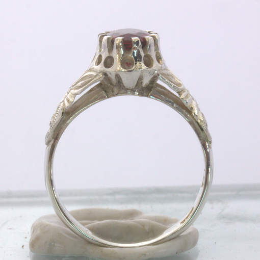 Red Garnet Handmade Silver Ladies Statement Ring size 7 Angel Flower Design 34