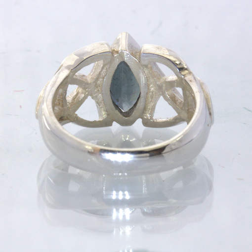 Blue Burma Spinel Handmade Celtic Knot Infinity Symbol Ring size 7.25 Design 328
