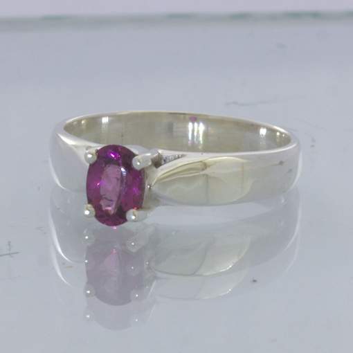 Red Pink Purple Rubellite Tourmaline Oval 925 Ring Size 7.5 Stacking Design 121