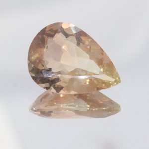 Oregon Sunstone 13 mm Pear Gem Untreated VS Very Light Copper Shiller 3.32 Carat