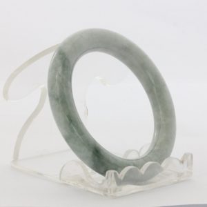 Jade Baby Bangle Burmese Jadeite Traditional Cut Round Bracelet 42.7 mm Size 5.3