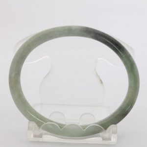 Jade Bangle Burma Jadeite Handmade Traditional Cut Oval Stone Bracelet 55.9x47.6