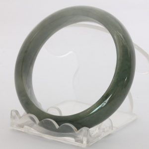 Jade Bangle Burmese Jadeite Comfort Cut Round Stone Bracelet 51 mm Size 6.3