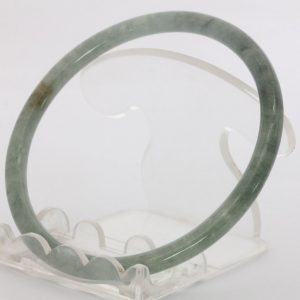 Jade Bangle Burma Jadeite Thin Traditional Cut Round Bracelet 62.3 mm Size 7.7