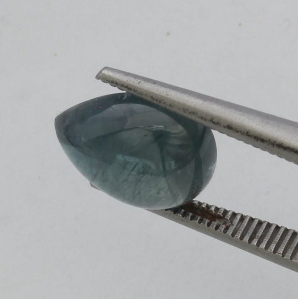 Burma Gray Blue Sapphire Pear Translucent Cab 11.4x9.3 mm Untreated 4.85 carat