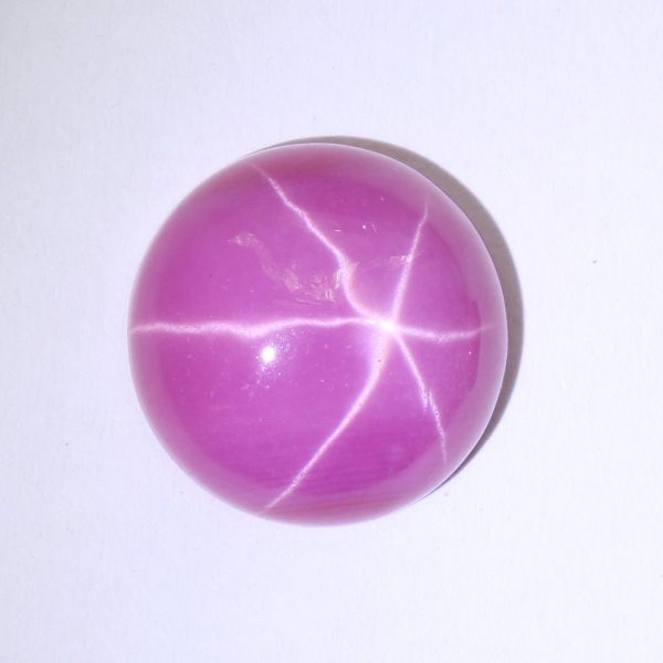 Pink Star Sapphire Floating Six Point Star Lab Created 12 mm Round Cabochon