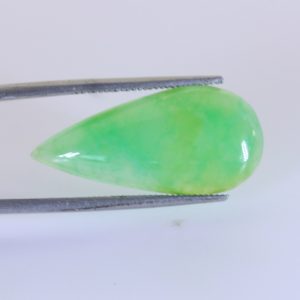Australian Chrysoprase Translucent Green Gem 26 mm Tear Drop Cabochon 9.45 carat