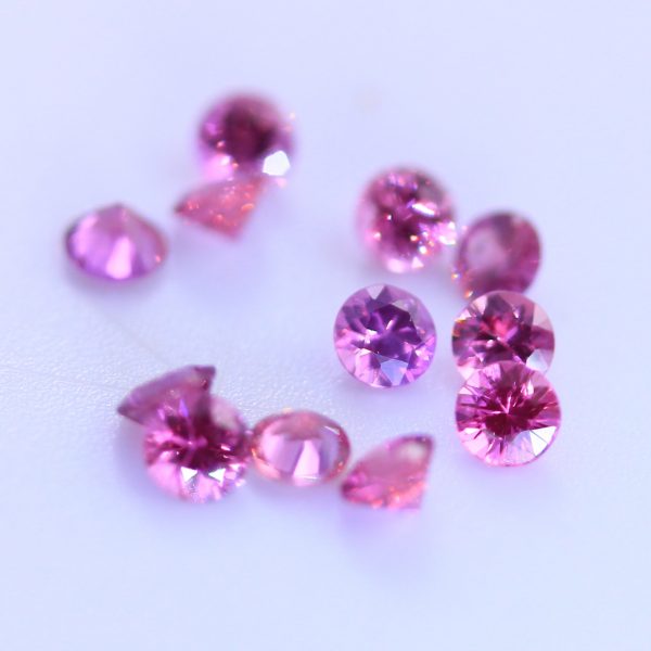 Pink Red Mozambique No Heat Sapphire Ruby Parcel 12 Piece 3 mm Rounds 1.60 Carat