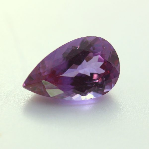 Color Change Sapphire Lab Created Red Purple 15.6 x 9.6 mm Pear Drop 7.11 carat