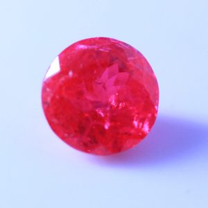 Red Ruby Lab Created Flame Fusion 8.5 mm Round SI2 Clarity Flux Veils 2.83 Carat