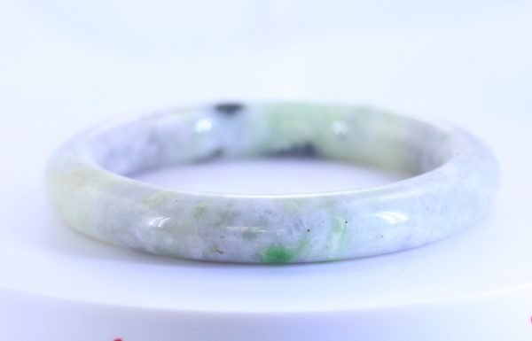 Jade Bangle Burmese Jadeite Traditional Round Cut Bracelet 57.1 mm Size 7 Inch
