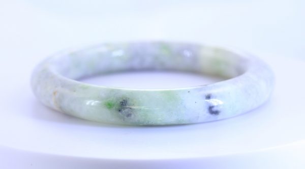 Jade Bangle Burmese Jadeite Traditional Round Cut Bracelet 57.1 mm Size 7 Inch