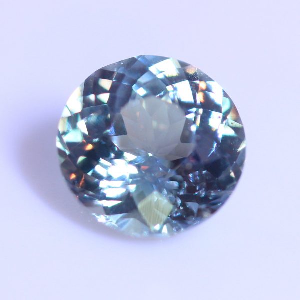 Color Change Sapphire Red Blue Green Lab Created 8 mm Faceted Round 2.49 carat