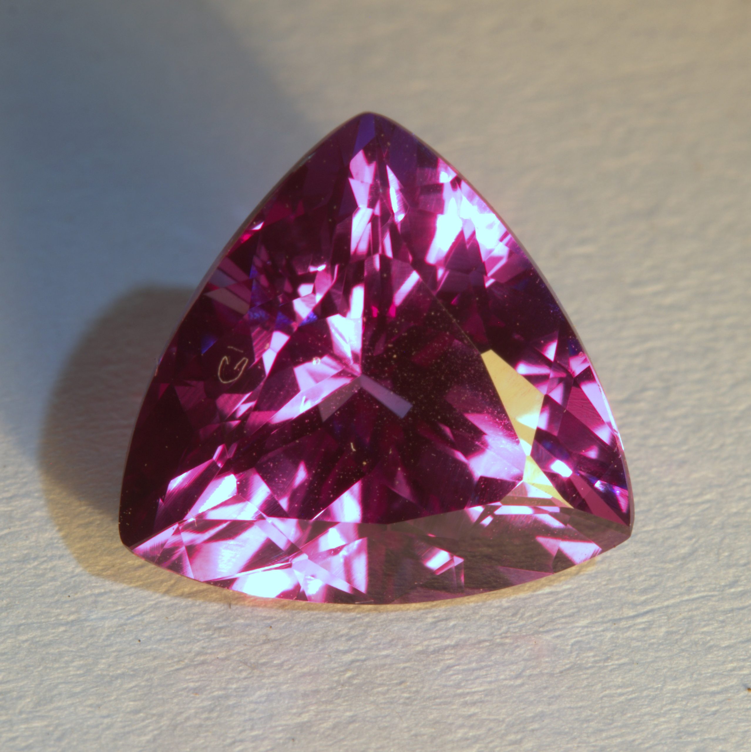 Color Change Lab Created Sapphire Faceted 11mm Trillion VS Clarity 5.80 Carat