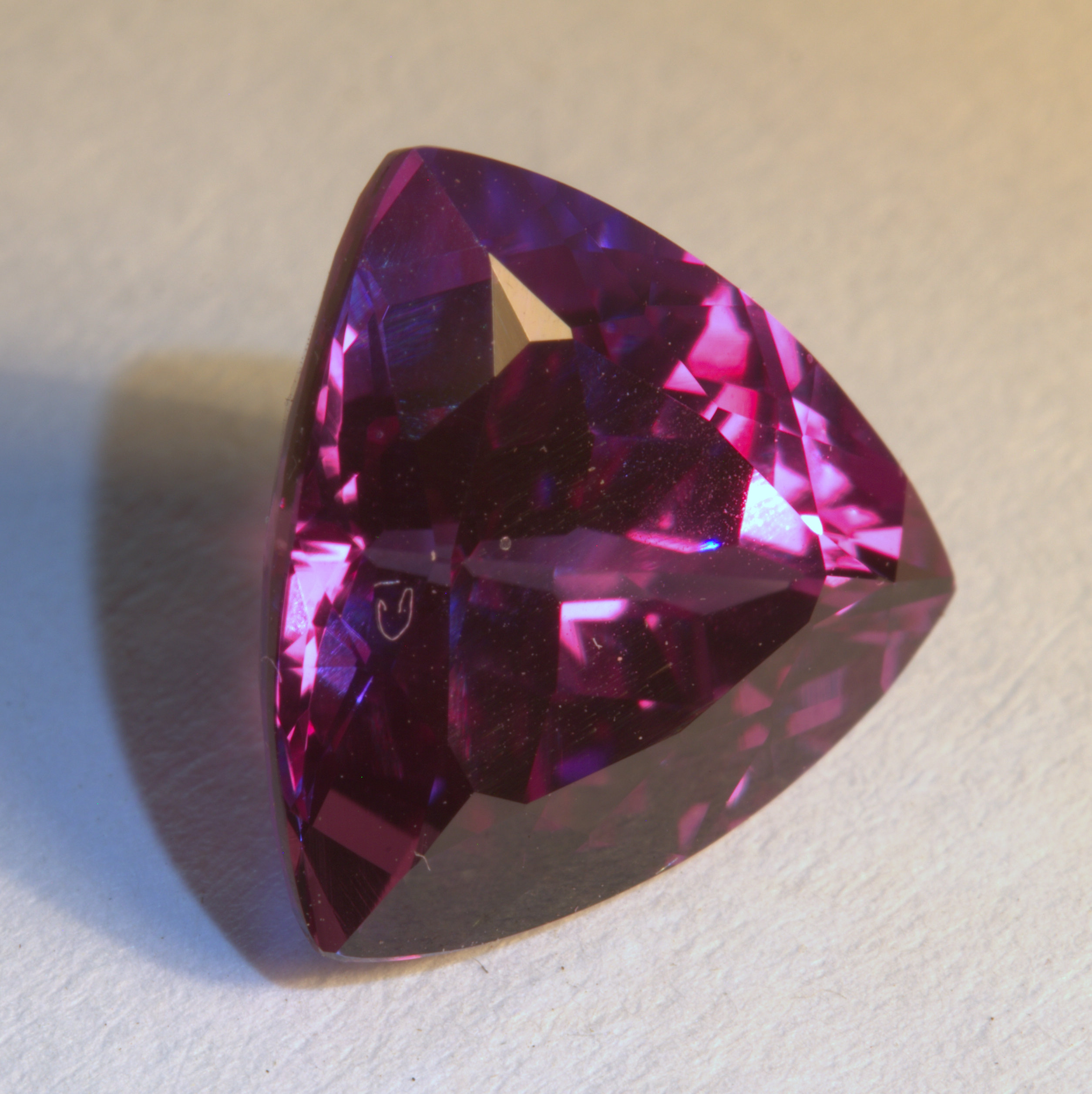 Color Change Lab Created Sapphire Faceted 11mm Trillion VS Clarity 5.80 Carat